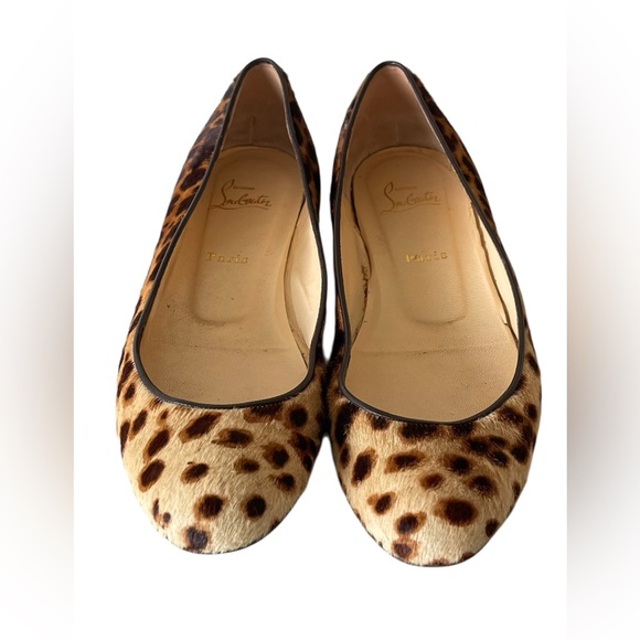 Christian Louboutin Ponyhair Animal Print Ballet Flats Women's Size: 42 - Picture 1 of 9